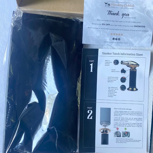 Smoking Cocktail Culinary Bell Kit – Smoker Cloche w/ Torch & Wood Chips NEW - Picture 14 of 14